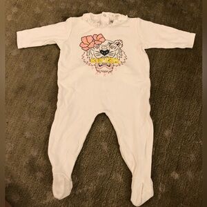 Kenzo White Tiger Print Kids One Piece 6M